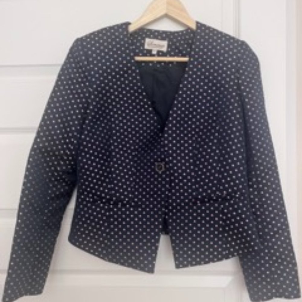 Somerset by Alice Temperley Blue Satin Geometric Jacket
